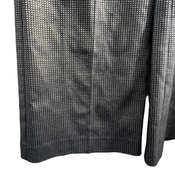 Women's Vintage Express Shiny Gray Checked Editor Pants 4 R - Picture 5 of 5